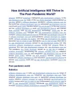 How Artificial Intelligence Will Thrive In The Post-Pandemic World - slide 1