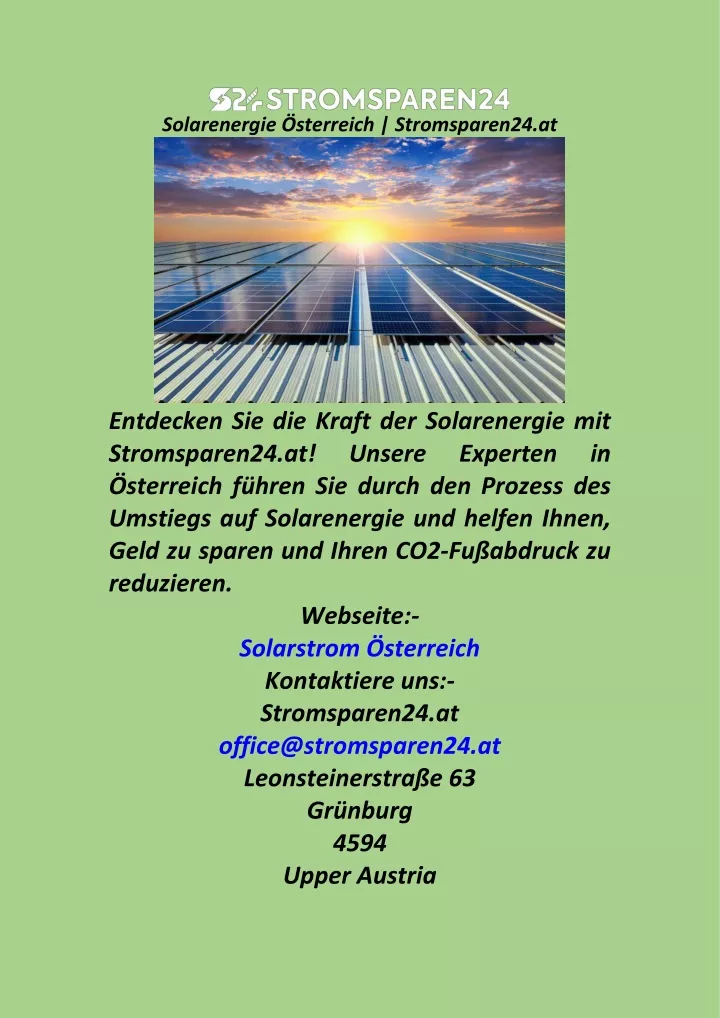 solarenergie sterreich stromsparen24 at