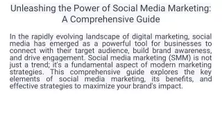 social media marketing