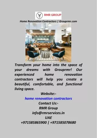 Home Renovation Contractors  Grouprmr.com