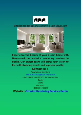 Exterior Rendering Services Berlin  Nam visual com