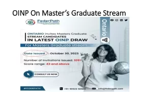 OINP On Master’s Graduate Stream