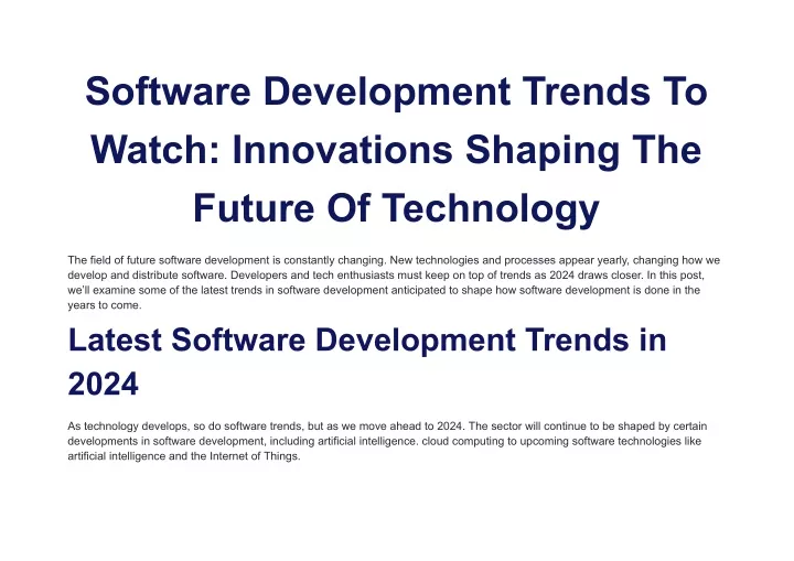 software development trends to watch innovations