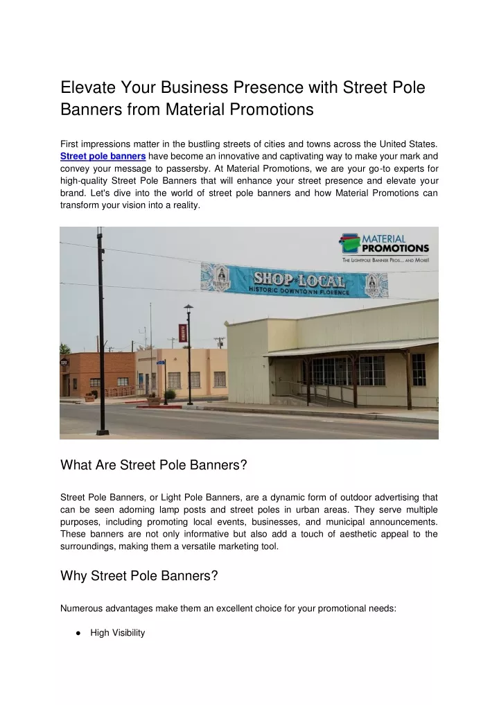 elevate your business presence with street pole