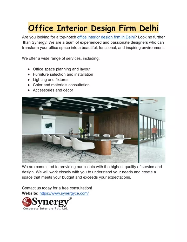 office interior design firm delhi are you looking