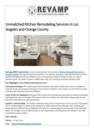Unmatched Kitchen Remodeling Services in Orange County