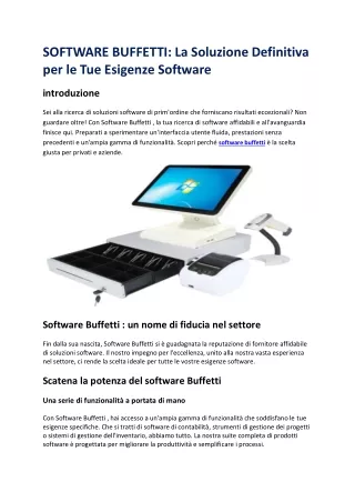 software buffetti la soluzione definitiva