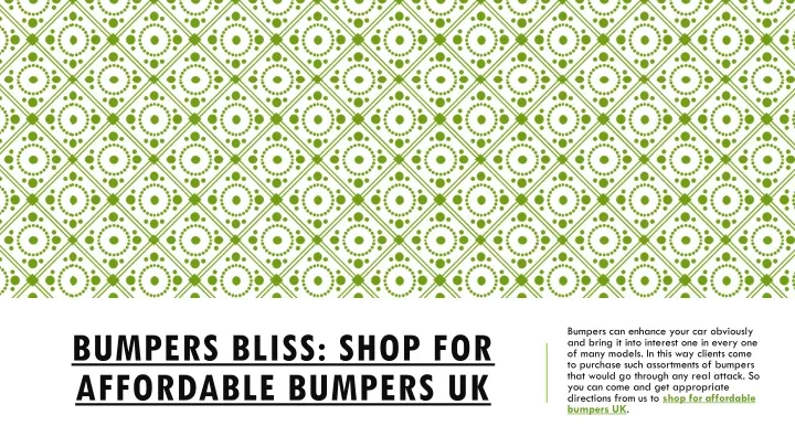 bumpers bliss shop for affordable bumpers uk