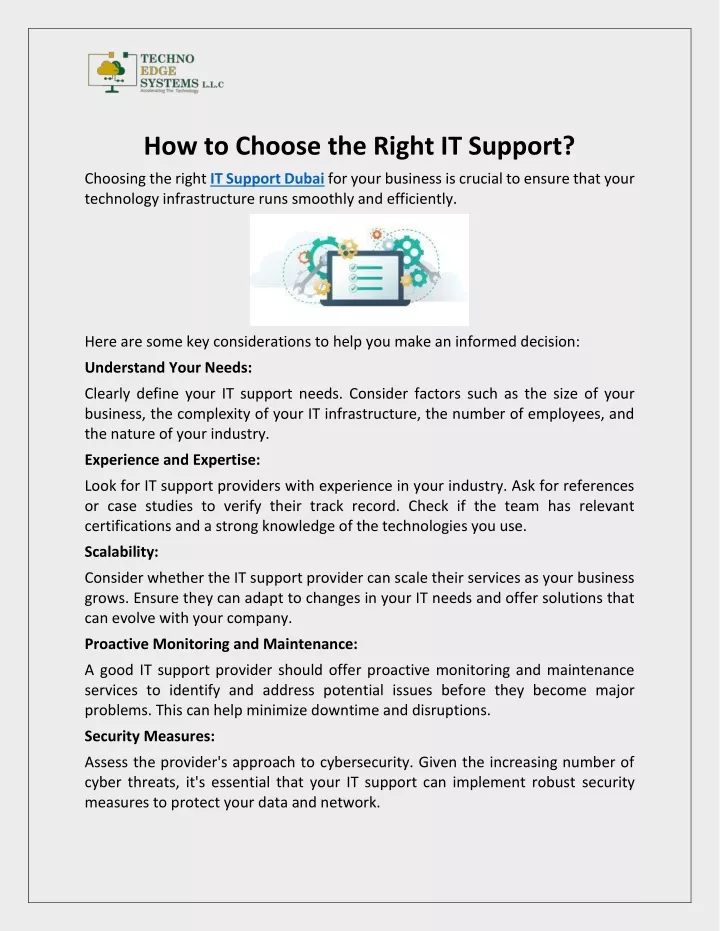 how to choose the right it support
