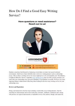 how do i find a good easy writing service