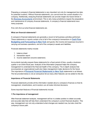 preparing a company s financial statements