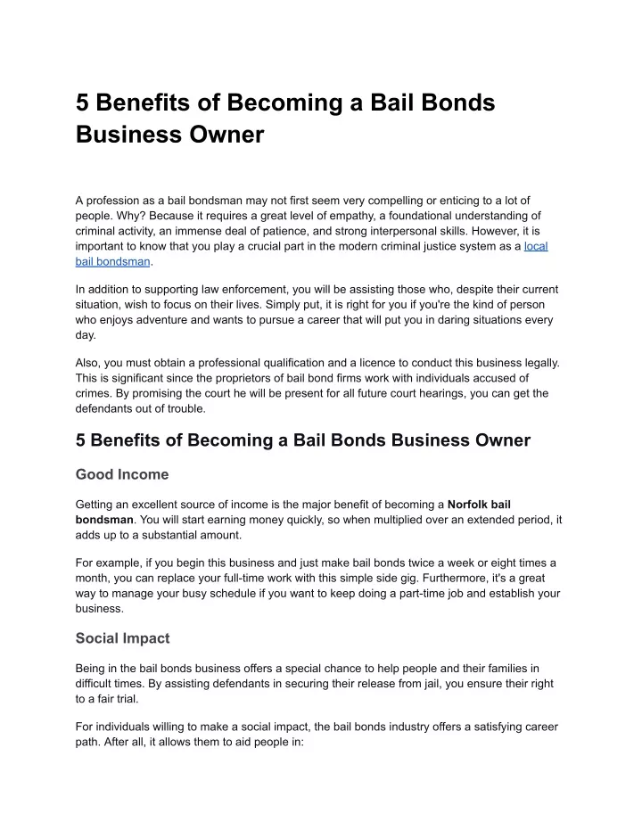 5 benefits of becoming a bail bonds business owner