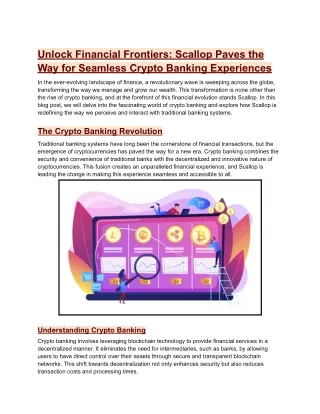 Unlock Financial Frontiers_ Scallop Paves the Way for Seamless Crypto Banking Experiences