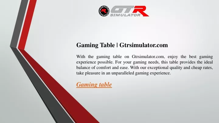 gaming table gtrsimulator com with the gaming
