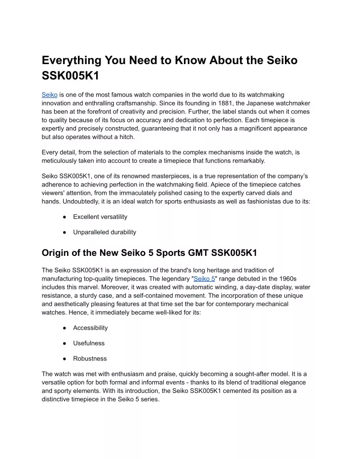 everything you need to know about the seiko