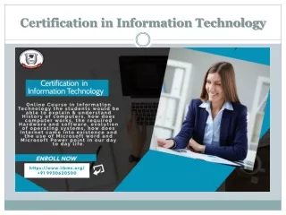 certification in information technology
