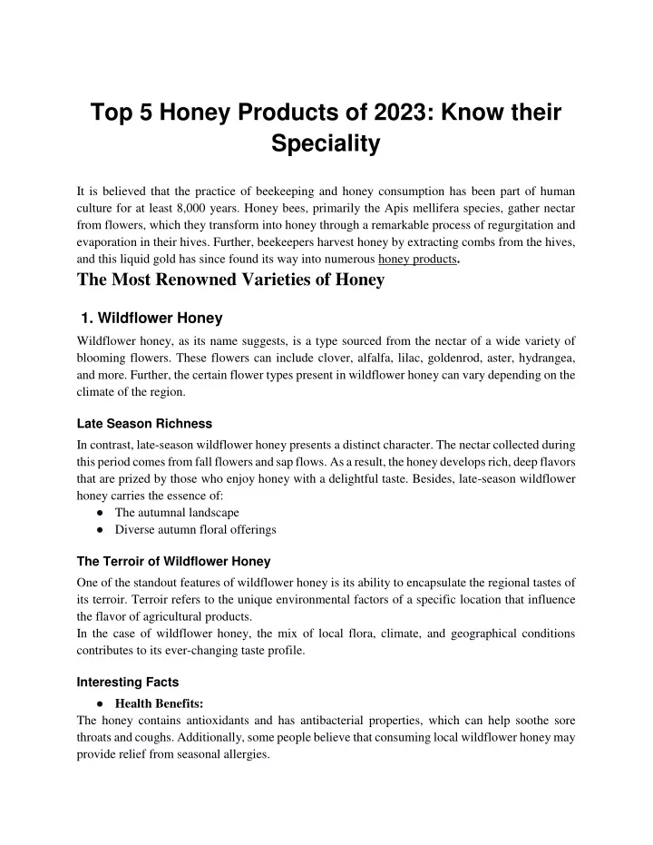 top 5 honey products of 2023 know their speciality