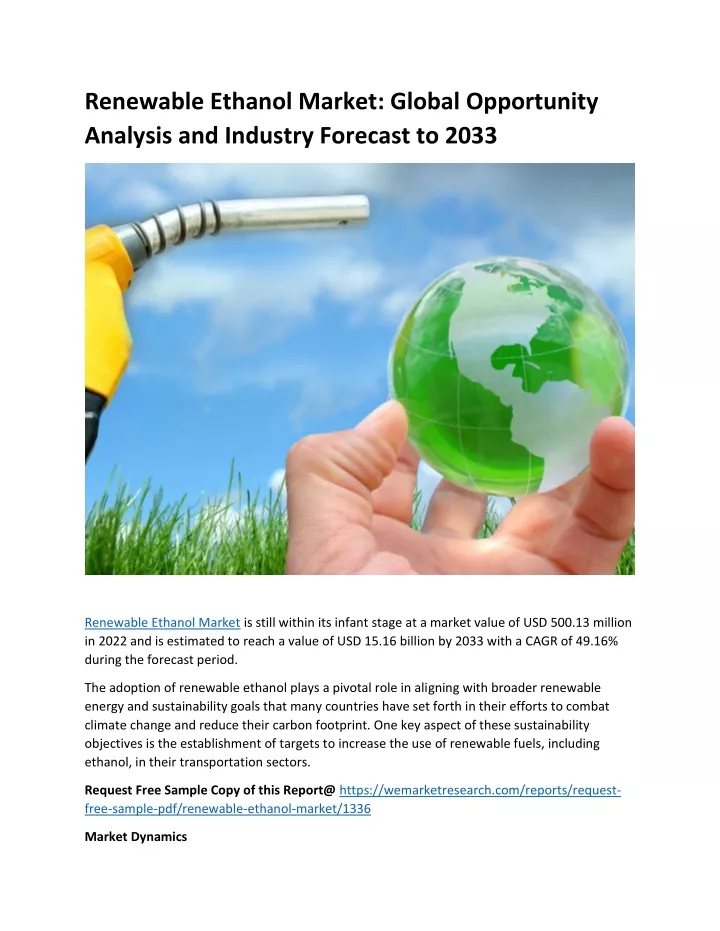 renewable ethanol market global opportunity