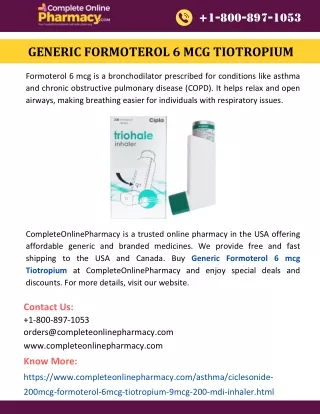 Generic Formoterol 6 mcg Tiotropium