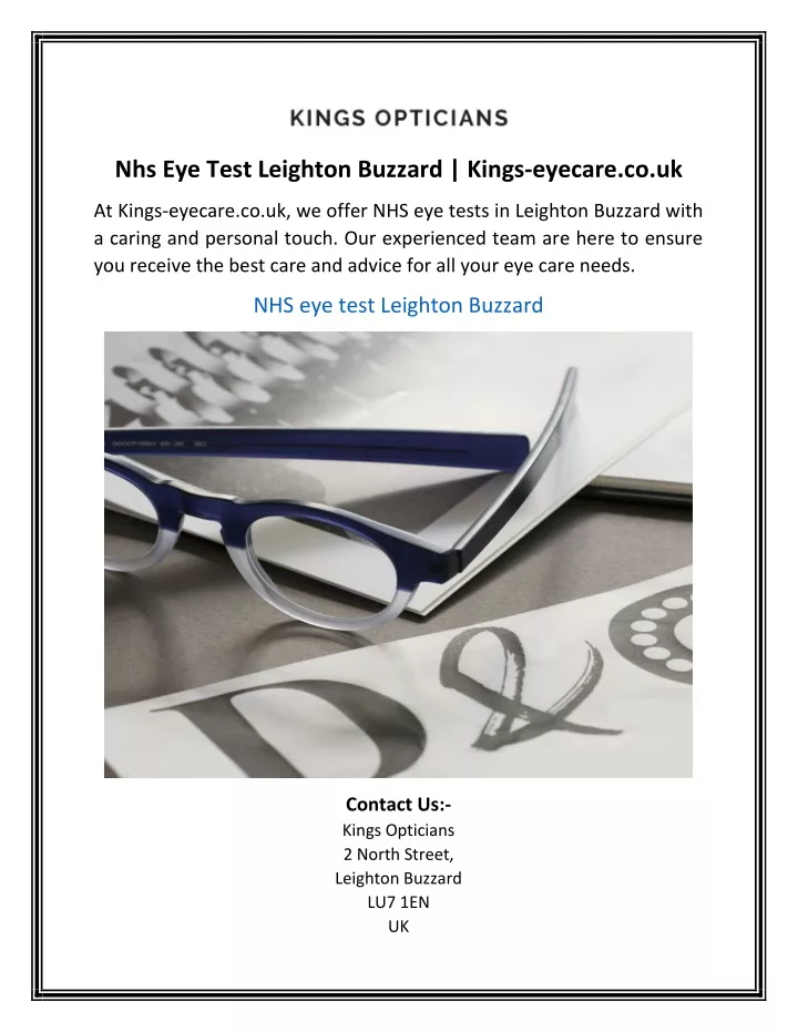 nhs eye test leighton buzzard kings eyecare co uk