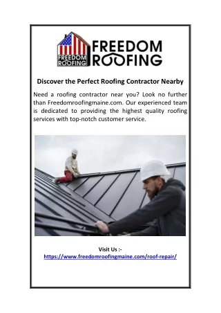 Discover the Perfect Roofing Contractor Nearby