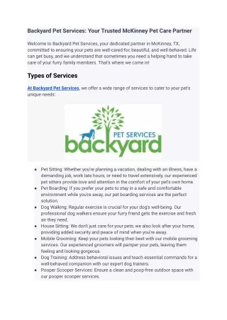 Backyard Pet Services_ Your Trusted McKinney Pet Care Partner-backyardpetservices.com