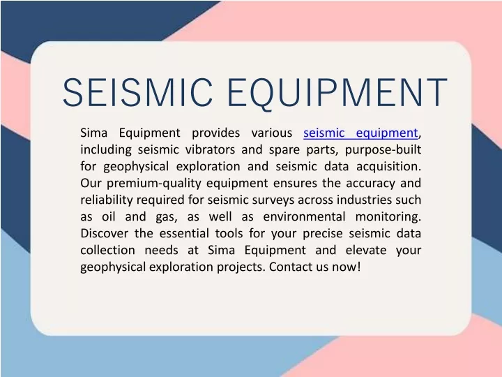seismic equipment