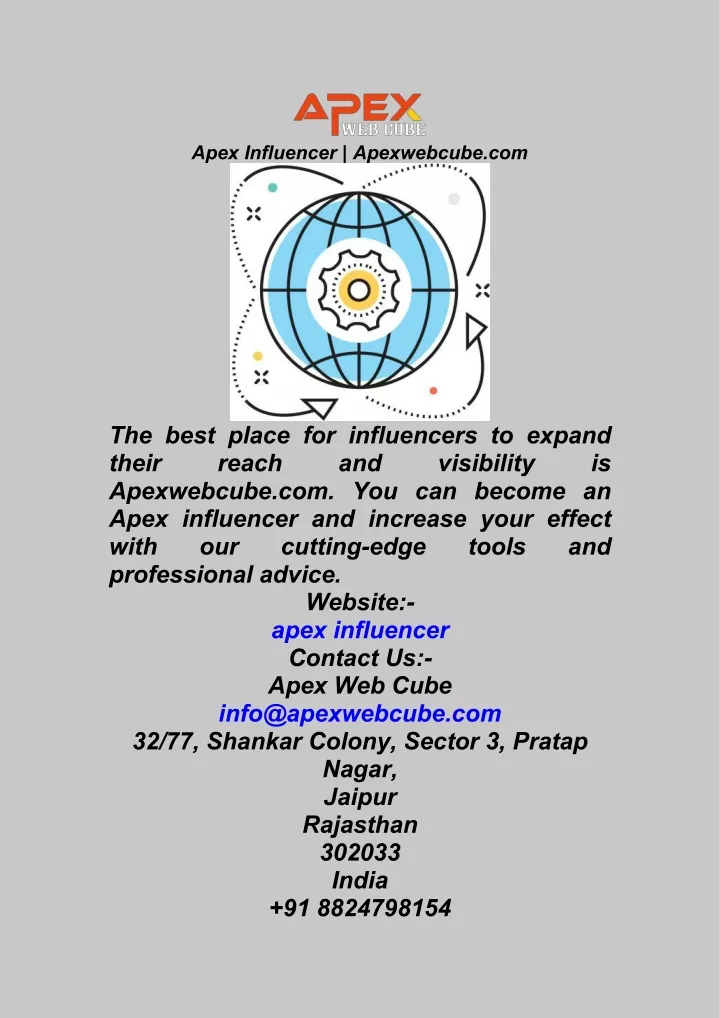 apex influencer apexwebcube com
