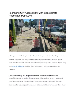 Improving City Accessibility with Considerate Pedestrian Pathways