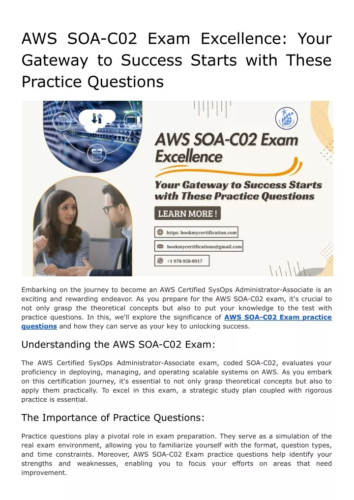 aws soa c02 exam excellence your gateway