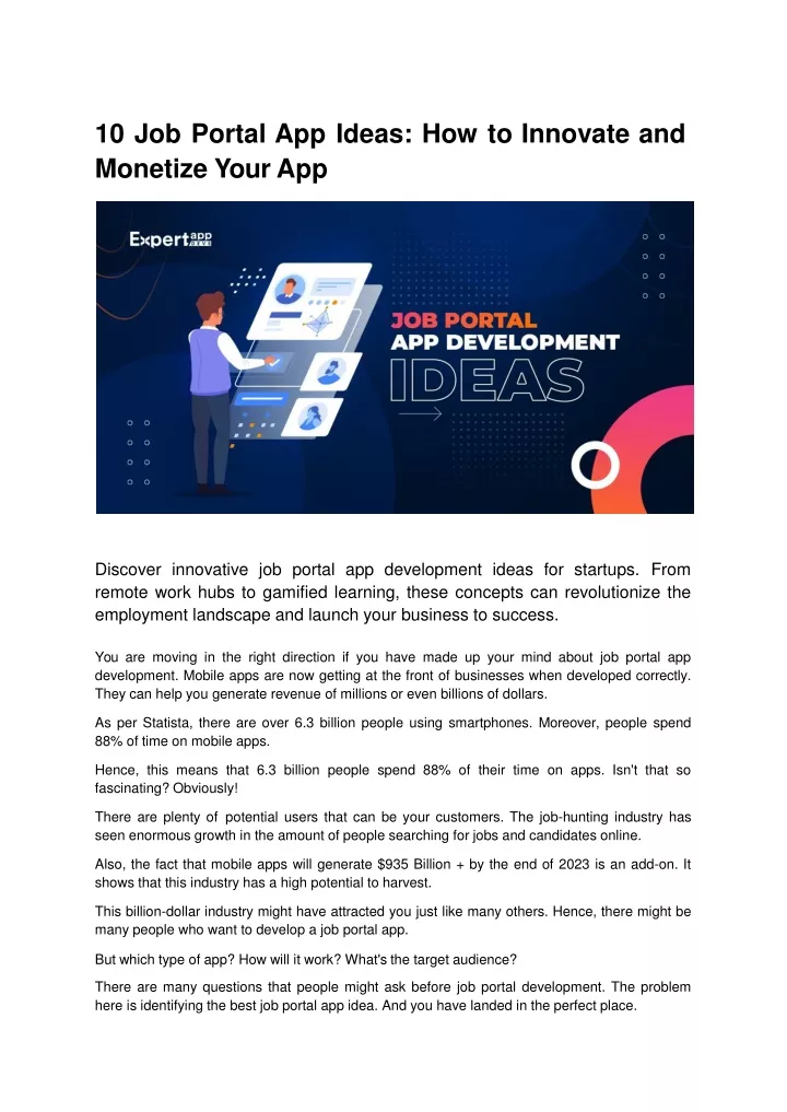 10 job portal app ideas how to innovate