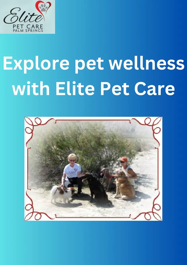 explore pet wellness with elite pet care