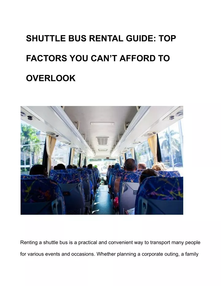 shuttle bus rental guide top