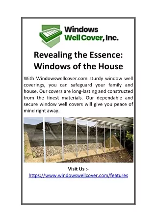 Revealing the Essence: Windows of the House