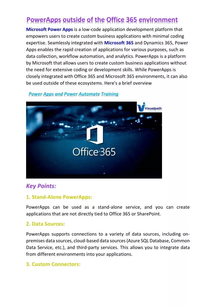 powerapps outside of the office 365 environment