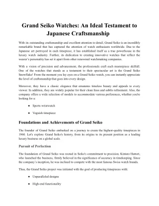 grand seiko watches an ideal testament