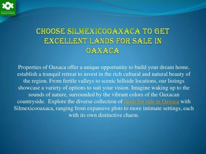 choose silmexicooaxaca to get excellent lands for sale in oaxaca