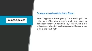 Emergency Optometrist Long Eaton | Glassandglass.co.uk