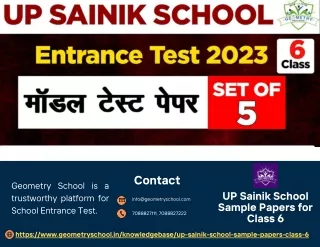 UP Sainik School Sample Papers for Class 6