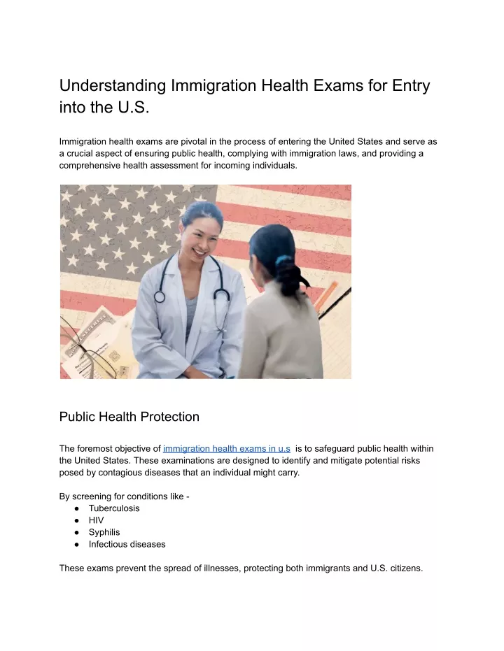 PPT - Understanding Immigration Health Exams For Entry Into The U.S ...