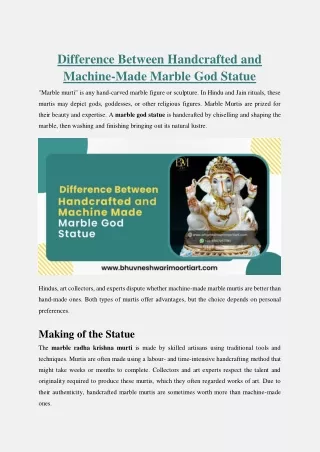 difference between handcrafted and machine made
