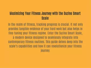 maximizing your fitness journey with the suzino