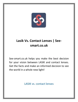 Lasik Vs. Contact Lenses | See-smart.co.uk