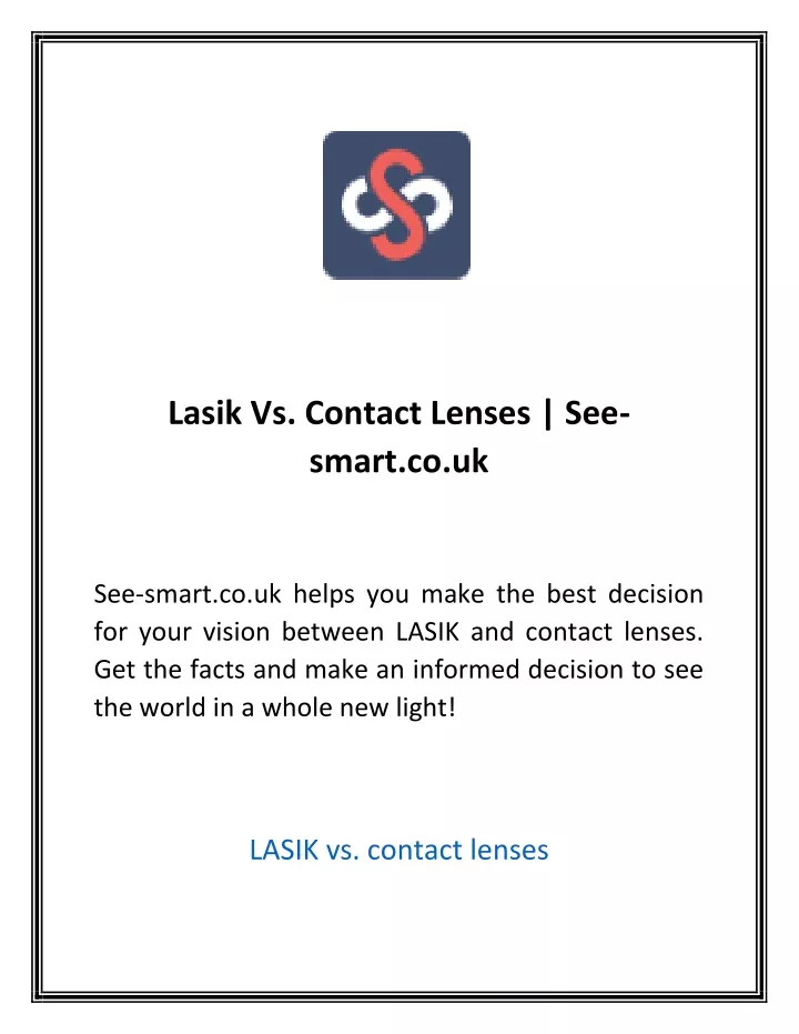 lasik vs contact lenses see smart co uk