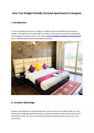 Lime Tree Budget-friendly Serviced Apartments in Gurgaon