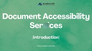Document Accessibility Services: An Introduction