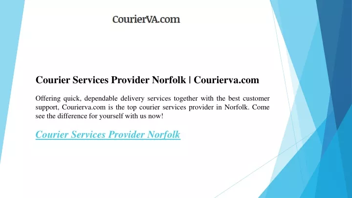 courier services provider norfolk courierva
