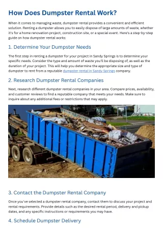 How Does Dumpster Rental Work?