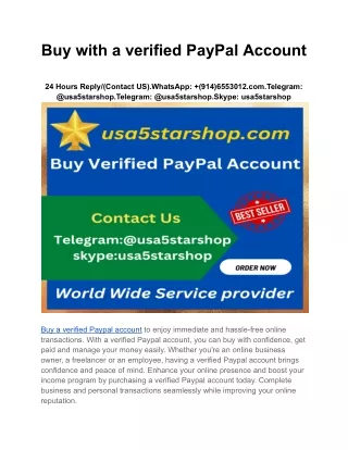 Buy with a verified PayPal Account