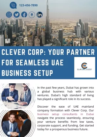Clever Corp Your Partner for Seamless UAE  Business Setup